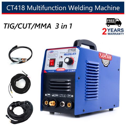 CT418 Inverter 220v Plasma Welding Machine 3 in 1 Plasma Cutter/TIG/MMA Argon Welder with Free Consumables ► Photo 1/6