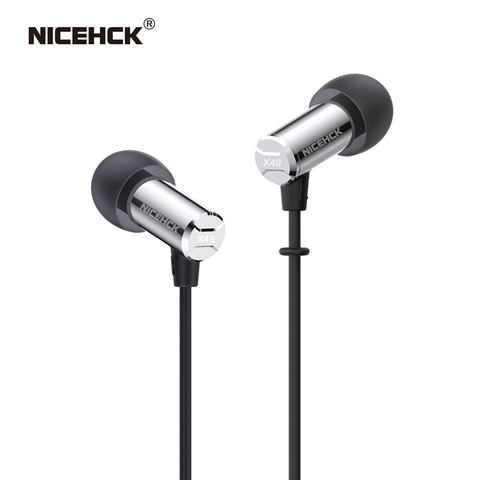 NICEHCK X49 Single BA Balanced Armature Driver Mini Earbud HIFI Metal In Ear Monitor Sleep Game DJ Music Wired Mic Earphone IEM ► Photo 1/6