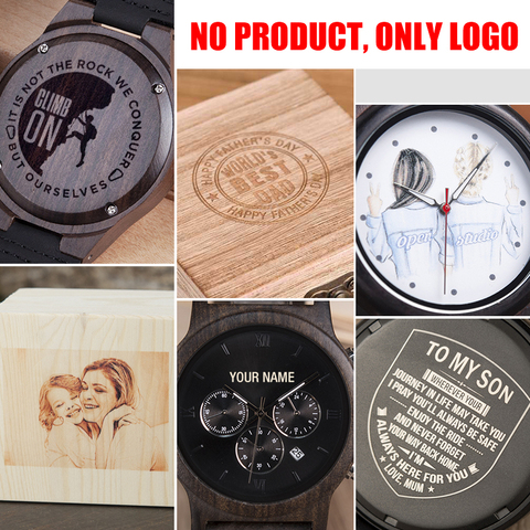 LOGO wood bamboo wooden watches wooden boxes logo engraved fee,customized logo laser engrave OEM/ODM ► Photo 1/6