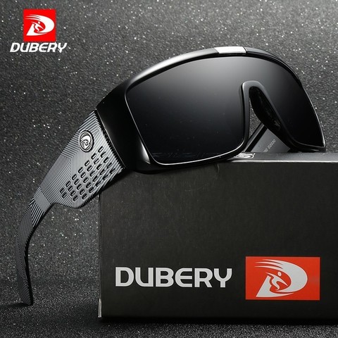 DUBERY Polarized Sunglasses Men  Design Rectangle Mirror Sport Luxury Vintage   