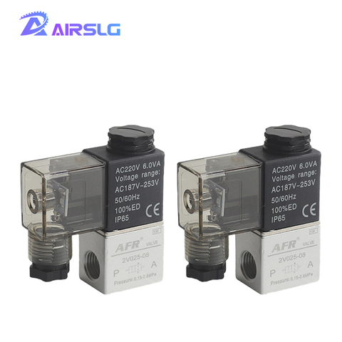 2V025-08 Valve 12V 24V 110V 220V 36V Volt  Air Solenoid Valves 2 Position 2 Port 1/4