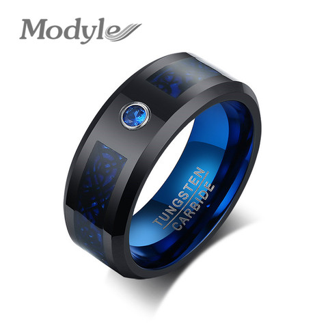 Modyle 8mm Black Tungsten Men Wedding Band High Quality Metal Anti Scratch Gents Business Ring ► Photo 1/6