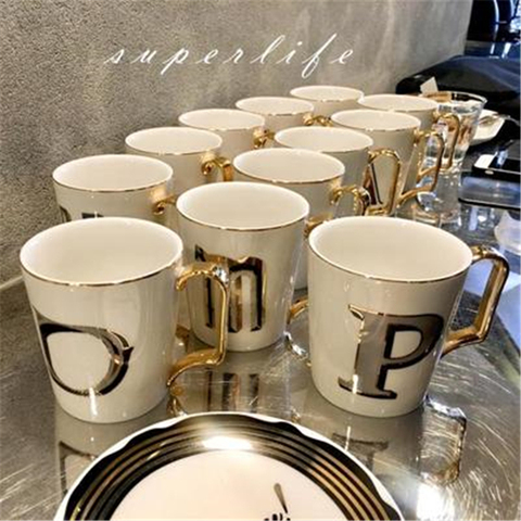 New Creative English letter Ceramics Mugs with Spoon Lid coffee mug Milk Tea office Cups Drinkware the Best birthday Gift ► Photo 1/6