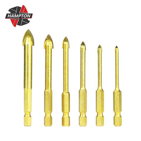 5/6/7pcs Glass Drill Bit Set 3-12mm 1/4