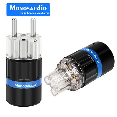 Monosaudio E105R/F105R Hi-end Pure Copper Germnay European DIY Power Cable connector Hifi Audio Schuko Power Plug  Adapter ► Photo 1/6