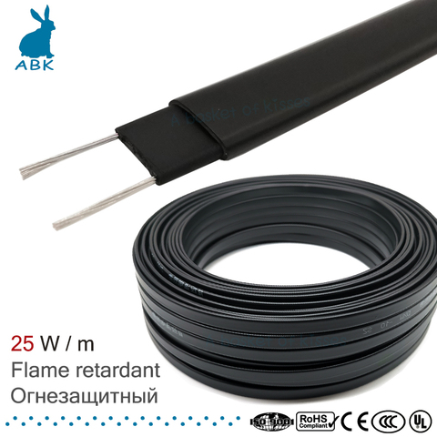 10mm 220V type flame retardancy heating belt Self-limiting temperature water pipe protection roof deicing heating cable ► Photo 1/6