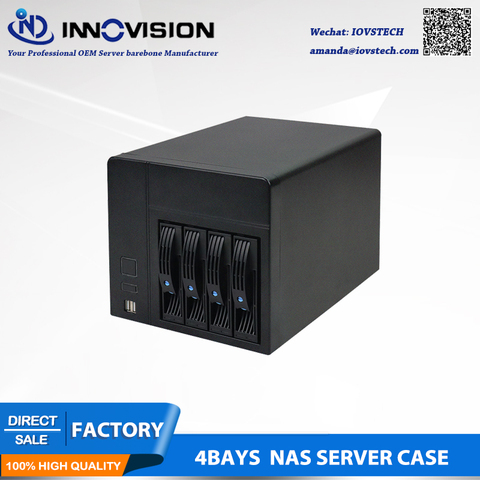 hot-swap NAS Server with 4 drive bays Celeron J1900 motherboard 4GB RAM 128GB SSD 150W power supply ► Photo 1/6