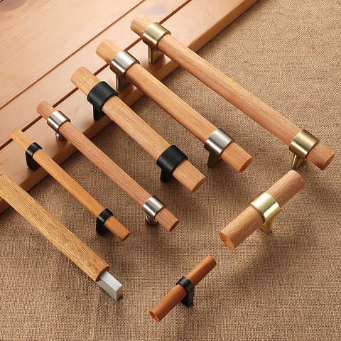 Wood Handles For Furniture Bronze In Cabinet Pulls And Modern Black Kitchen Doors Drawer Kids Gold Adjustable Knobs 96 128 160mm ► Photo 1/6