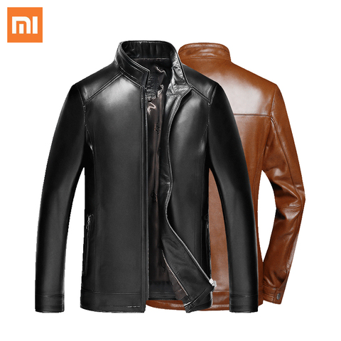 Xiaomi Sheepskin Classic Slim Jacket First Layer Genuine Leather Windproof Warm Soft Comfortable Outwear Male PU Leather Coats ► Photo 1/6
