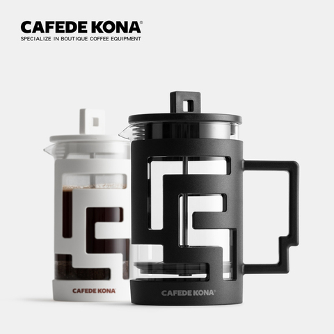 CAFEDE KONA french press coffee press tea coffee maker glass coffee pot high density stainless steel mesh heat resistant glass ► Photo 1/6