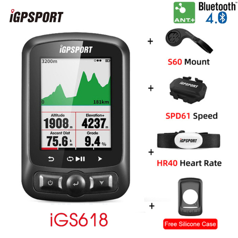 IGPSPORT IGS618 Wireless Bicycle Computer Cycling Computer GPS Bike Speedometer Speed Sensor Heart Rate Computers Accessories ► Photo 1/6