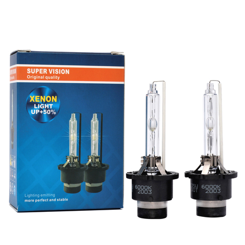 2PCS/Lot Car Headlight Bulb D2S D4S 4300K 6000K 8000K 10000K White hot selling HID Xenon lamp With Metal Bracket Protection ► Photo 1/6