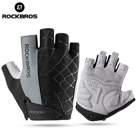 ROCKBROS Cycling Bike Gloves Half Finger Shockproof Breathable MTB Mountain Bicycle Sports Gloves Men Women Cycling Equipment ► Photo 1/6