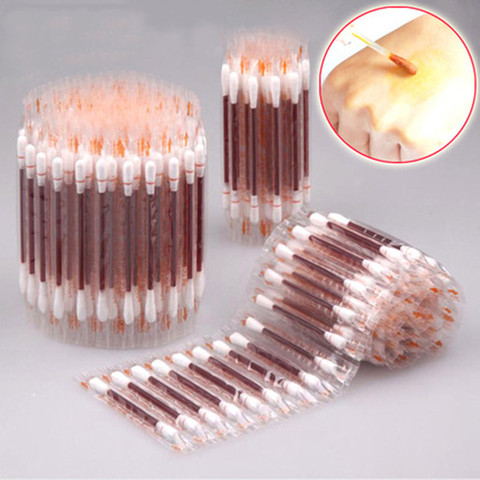 Disposable medical iodine cotton stick iodine disinfected cotton swab Cleaning care wound cotton swabs Aid First Aid Kit Supplie ► Photo 1/6