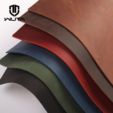 WUTA Crazy Horse Leather Material DIY Hand Leathercraft Vintage Oil Tanned Leather Piece Pull-Up Cowhide First Layer of Leather ► Photo 1/6