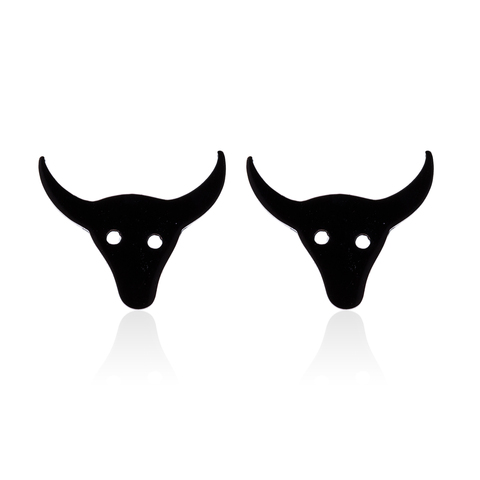 Male Earrings Punk Black Color Bull Skull Stainless Steel Earring for Men Women Korean Animal Jewelry Aretes De Mujer ► Photo 1/6