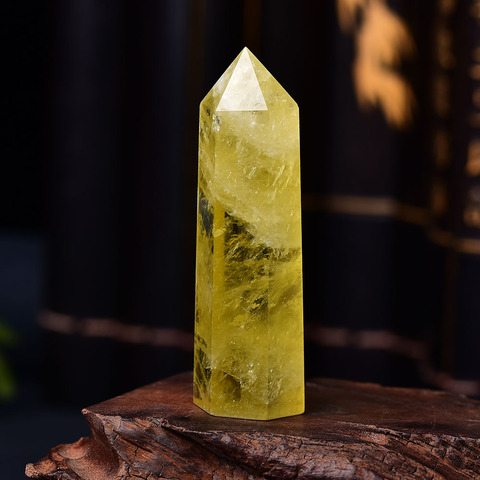 1pc Natural Citrine Crystal Point Healing Obelisk Yellow Quartz Wand Beautiful Ornament for Home Decor Reiki Stone Pyramid ► Photo 1/6