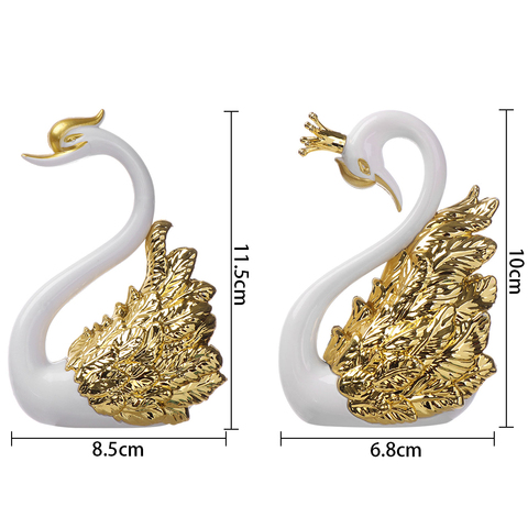 New Gold Silver Feather Swan Crown Ornate Happy Birthday Cake Decor Swan Cake Topper Birthday Party Anniversary Decoration ► Photo 1/6