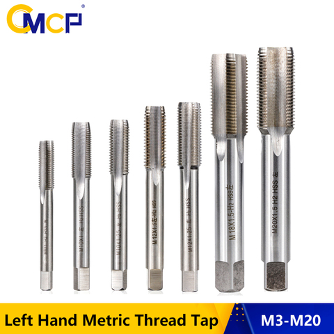 CMCP 1pc Left Hand M3 M6 M8 M10 M12 M14 M16 M18 M20 Metric Thread Tap HSS Screw Tap Drill Bit Machine Straight Shank Plug Tap ► Photo 1/6