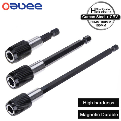 Oauee 1/4 Inch Hex Shank Quick Release Screwdriver Magnetic Bit Holder with Adjustable Collar Extension Bar 60mm 100mm 150mm ► Photo 1/6