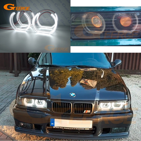 For BMW E36 E38 E39 Excellent DTM M4 Style Ultra bright led Angel Eyes DRL halo rings Retrofit Accessories ► Photo 1/6