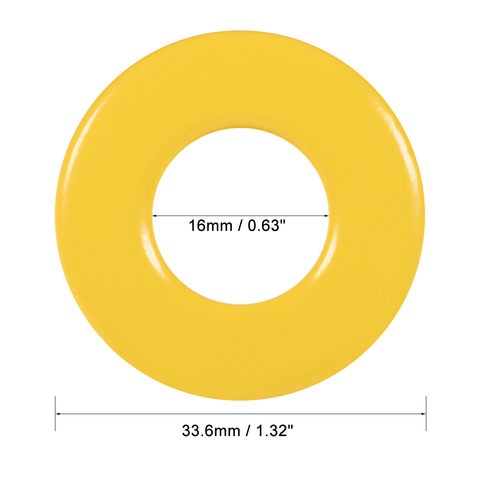 uxcell 16 x 33.6 x 11.3mm Ferrite Ring Iron Powder Toroid Cores Yellow White ► Photo 1/1