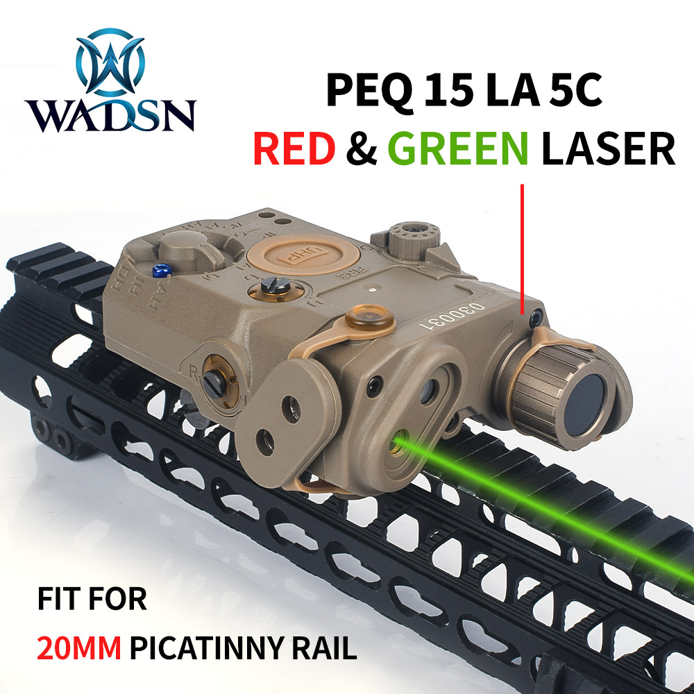 WADSN Tactical PEQ15 Airsoft LA-5C UHP Flashlight Green And Red Dot Laser 