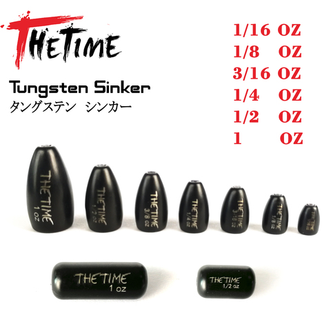 TheTime Texas /Carolina /Drop Shot Rig Tungsten Sinkers 1/16-1 OZ Bullet Weights Columnar 1.8-28g Bass Fishing Lures Accessories ► Photo 1/6