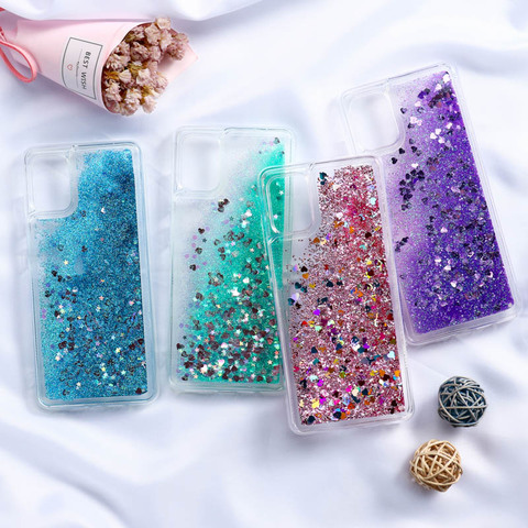 Liquid Glitter Case For Samsung A51 Cases Samsung A 51 A71 A21S A50 A70 S10 A41 A31 Note 10 S20 Plus 20 Ultra M51 M31 Covers ► Photo 1/6