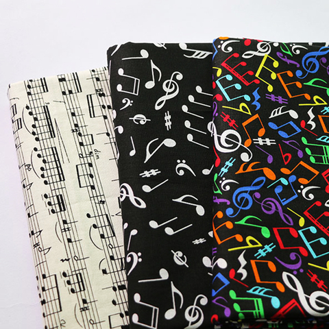 100cm*110cm Music Note Print Cotton Cloth Craft Diy Zakka Cotton Material Fabric Poplin ► Photo 1/6