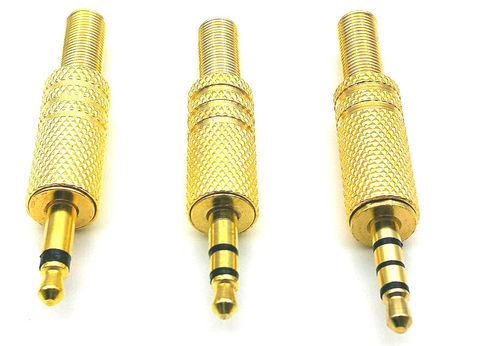 10pcs Gold plate 3.5mm mono stereo 4 Pole Jack Plug Audio connector adapter ► Photo 1/4