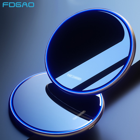 FDGAO 15W Fast Wireless Charger For Samsung Galaxy S20 S10 S9 USB Qi Induction Charging Pad for iPhone 11 Pro XS Max XR X 8 Plus ► Photo 1/6