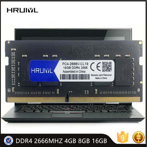 HRUIYL Laptop Memory RAM DDR4 4GB 8GB 16GB 2666MHZ 1.2V DRAM 260 Pin SODIMM High Performance RAM Memoria Module SDRAM New ► Photo 1/6