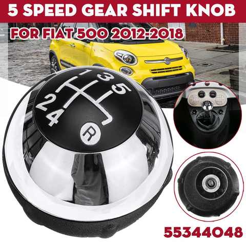 5 Speed Car Chrome Gear Shift Knob For Fiat 500 2012 2013 2014 2015 2016 2017 2022 Auto Lever Shifter Stick Handball ► Photo 1/6