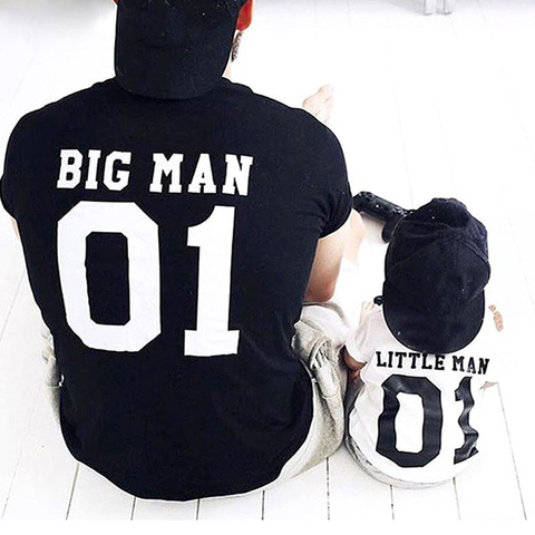 Father and me t shirt Big man little man print summer mommy and me clothes matching family outfits clothes boys clothes ► Photo 1/6