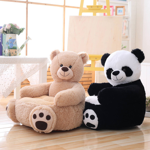 Baby Kids Sofa Only Cover NO Filling Cartoon Animal Bear Seat Children Chair Seat Puff Skin Toddler Children Cover For Sofa Seat ► Photo 1/6