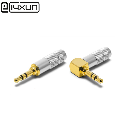 1Pcs 3.5mm Gold plated Stereo Audio Jack 90 Degree 3.5 3 Pole Male Plug for 6mm Cable DIY Repair Headphone Earphone Connector ► Photo 1/4