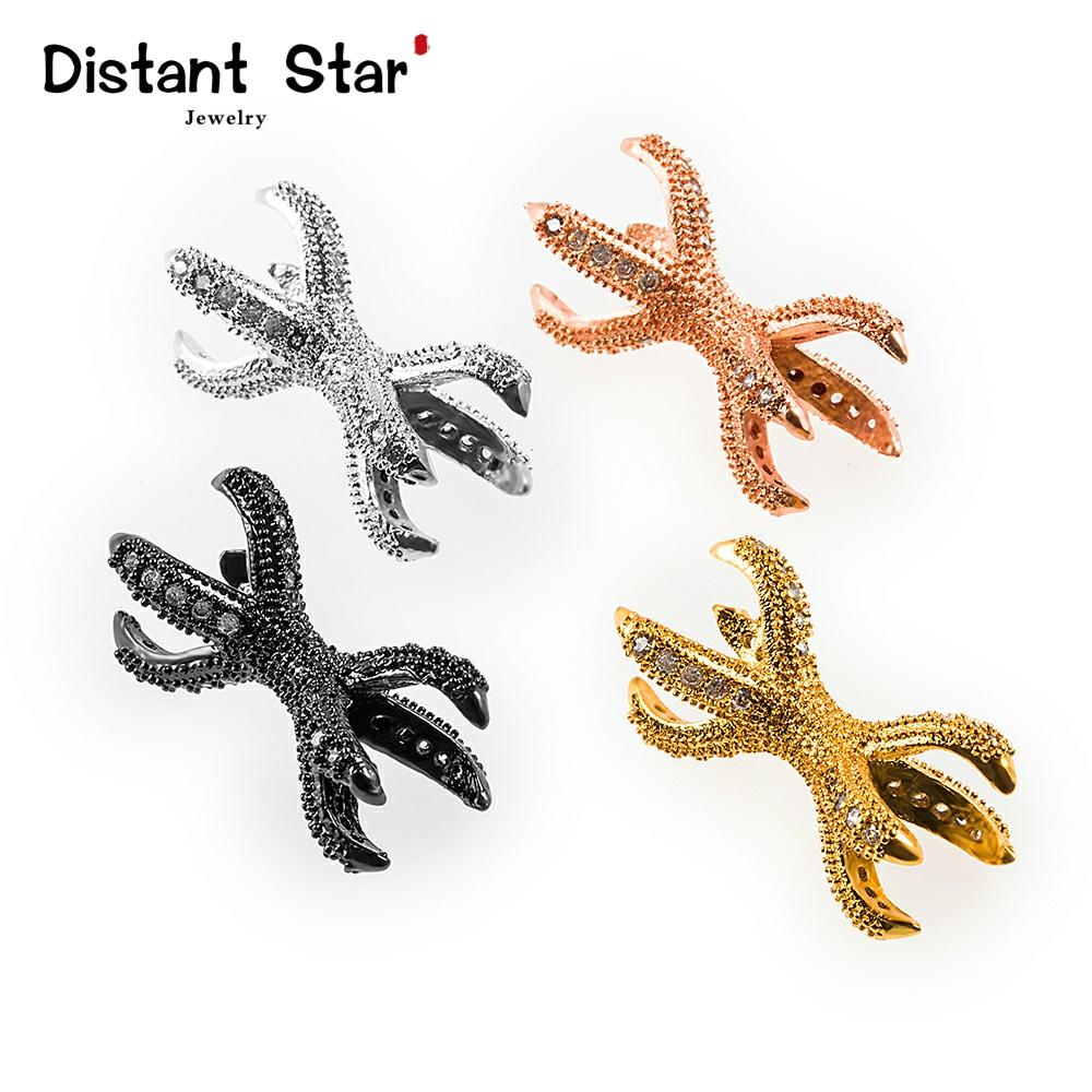 0.3*0.9 Octopus Cubic Zirconia Brass Jewelry Bracelet Accessories Diy Necklace For Making Connector Creative Craft Paw Finding ► Photo 1/6
