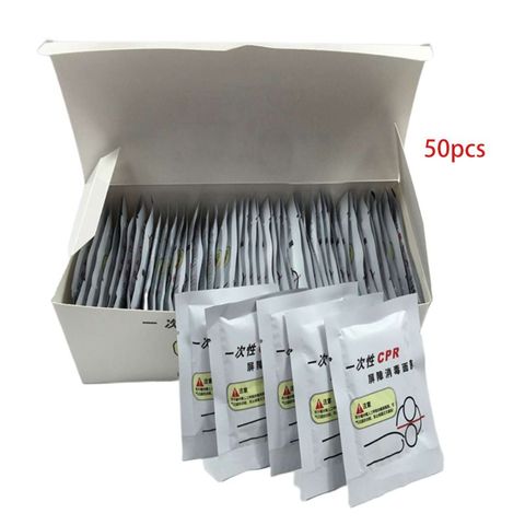 50Pcs Safety CPR Mask Disposable Supplies Respirator Face Mouth Emergency Shields Sterile Packing ► Photo 1/6