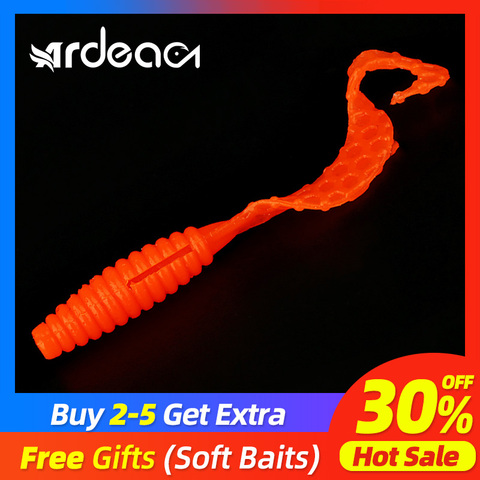 Ardea soft lure 0.6g 40mm 12pcs Curly Worm fishing bait Salt Silicone Artificial Swimbait ► Photo 1/6