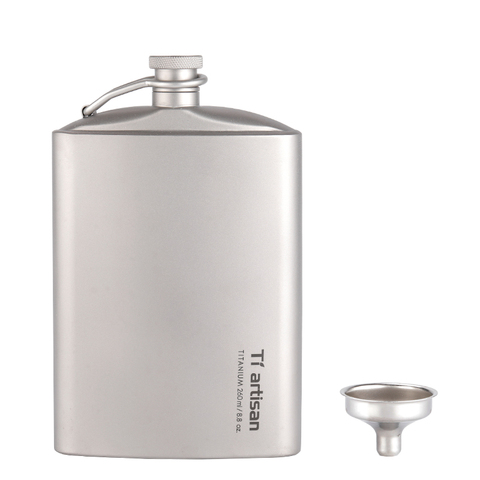 Titanium Ultralight Hip Flask Portable Wine Bottle with Funnel Camping Picnic Pocket Whiskey Alcohol Drinkware Accessories ► Photo 1/6