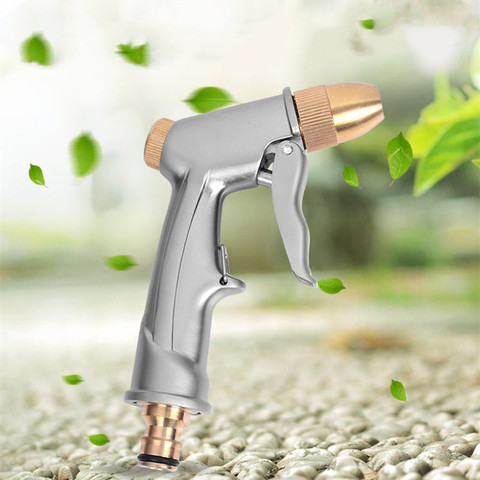 High Pressure Water Spray Gun All metal plating Garden Hose Pipe Lawn Adjustable Mode Spraying Garden Irrigation Car Wash ► Photo 1/6