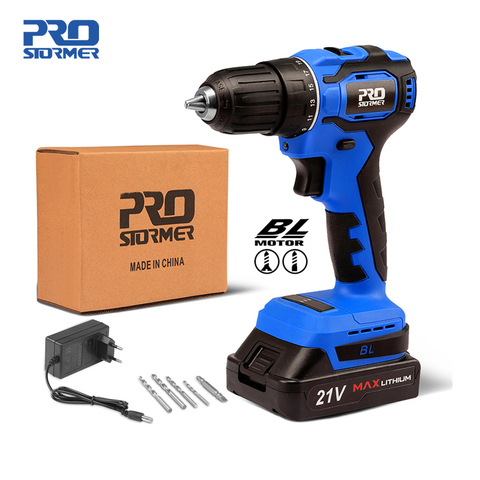 40NM Brushless Mini Electric Drill Screwdriver Cordless 21V 2000mAh Battery Electric Screwdriver 5 Bits By PROSTORMER ► Photo 1/6