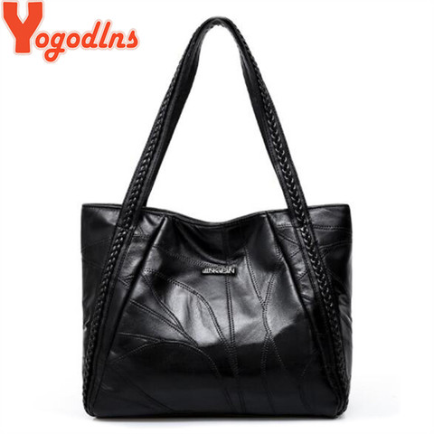 Yogodlns Fashion Trend Soft Sheepskin Tote Messenger Bag Women Handbag Genuine Leather Shoulder Bag Casual Shopping Bag Female ► Photo 1/6