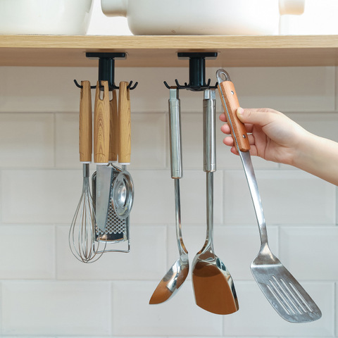 kitchen hook organizer bathroom hanger wall dish drying rack holder for lid cooking accessories Cupboard storage Cabinet shelf ► Photo 1/6
