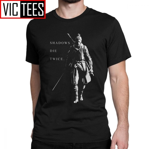 Fun Sekiro Shadows Die Twice T-Shirt for Men Cotton Men T Shirts Wolf Souls Samurai Game Japanese Tee Gift Idea Tops ► Photo 1/6