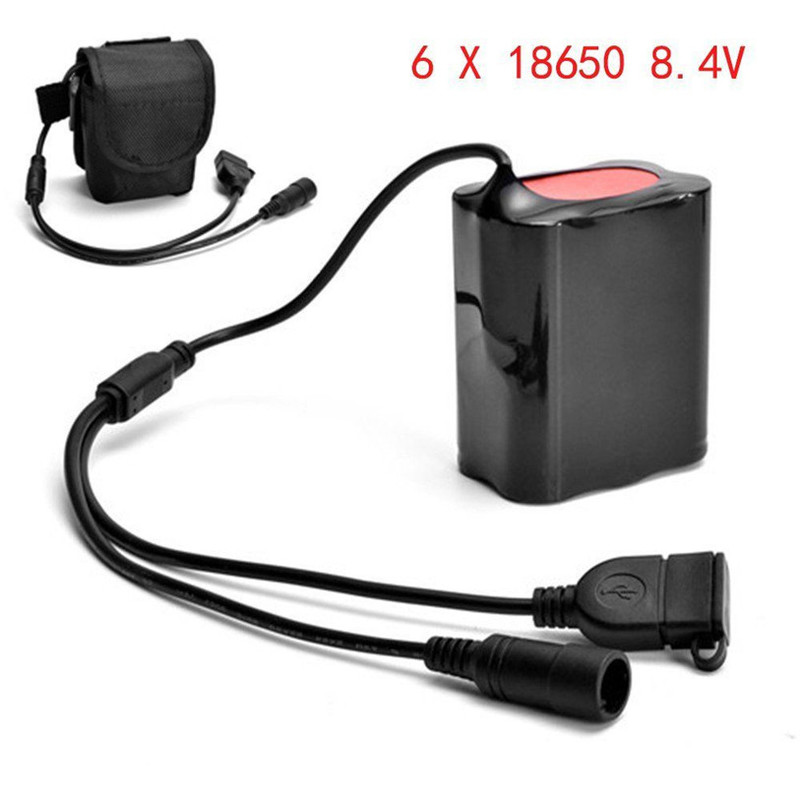 5V 4X18650 Battery Pack Rechargeable 6400mAh For Bike Bicycle Light Torch