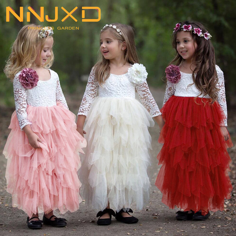 Little Girl Ceremonies Dress Baby Children's Clothing Tutu Kids Dresses for Girls Clothes Wedding Party Gown Vestidos Robe Fille ► Photo 1/6