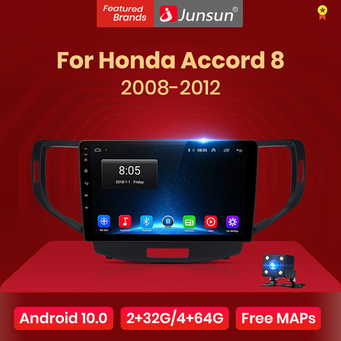 Junsun V1 2G+32G Android 10.0 DSP Car Radio Multimedia Video Player For Honda Accord 8 2008 - 2012 Navigation no 2 din autoradio ► Photo 1/6