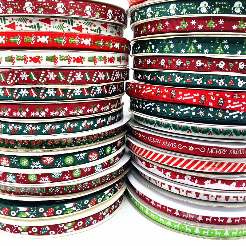25Yards/Roll 6mm Christmas Ribbon DIY Printed Grosgrain Ribbons for Gift  Wrapping Wedding Christmas Party Decoration Supplies - AliExpress